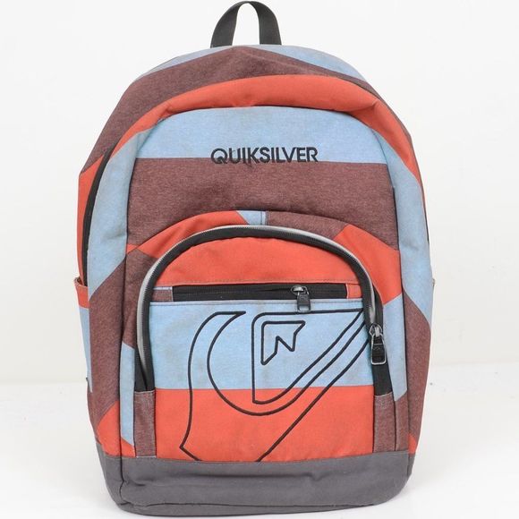 Quicksilver Schoolie Unisex Orange Brown Blue 16" Backpack Skater Streetwear - Picture 1 of 9